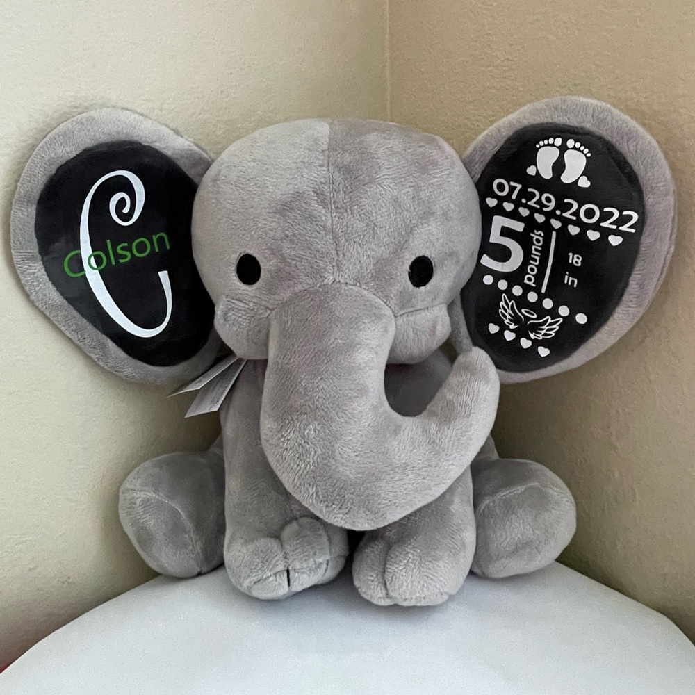 Angel Baby Personalized Memory Elephant